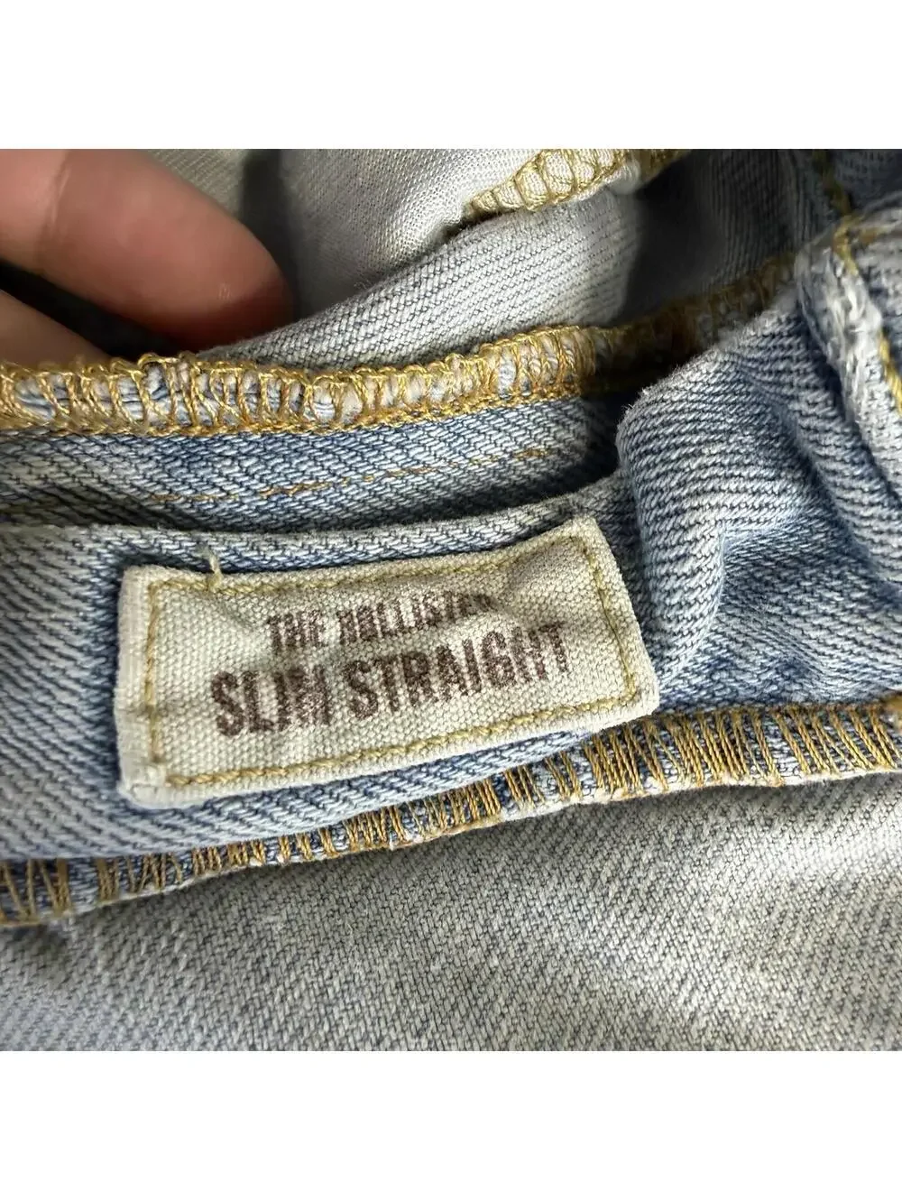 VTG Hollister Jeans Mens 34x30* Blue Slim Straight Light Wash Faded Denim Y2K